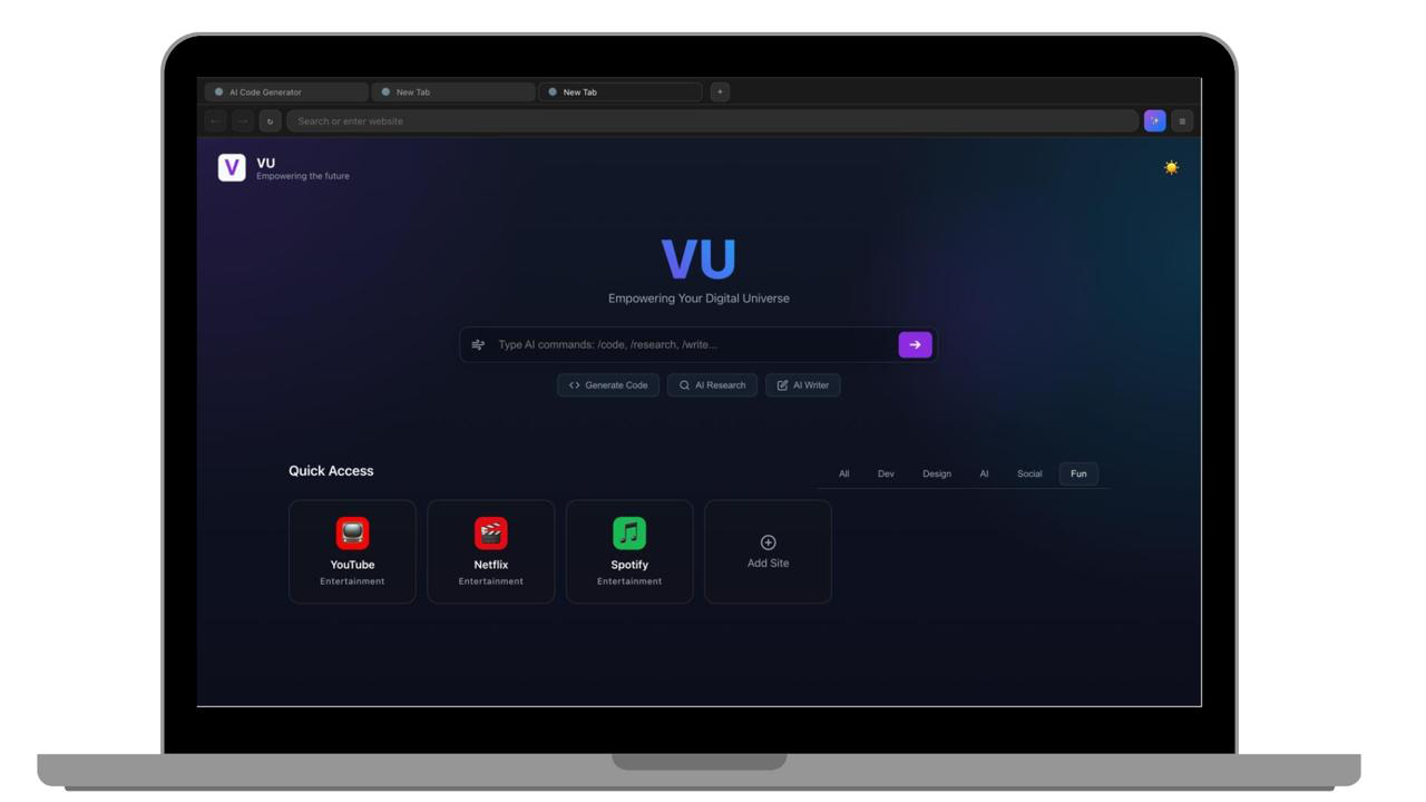 Vu Browser on a device